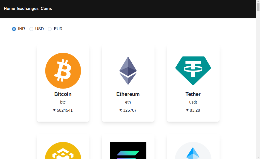 Crypto currency app